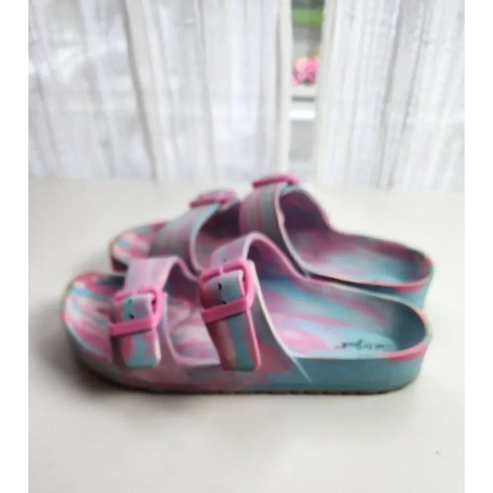 Girls Cat & Jack Size 1 Slide on Sandals in Pastel